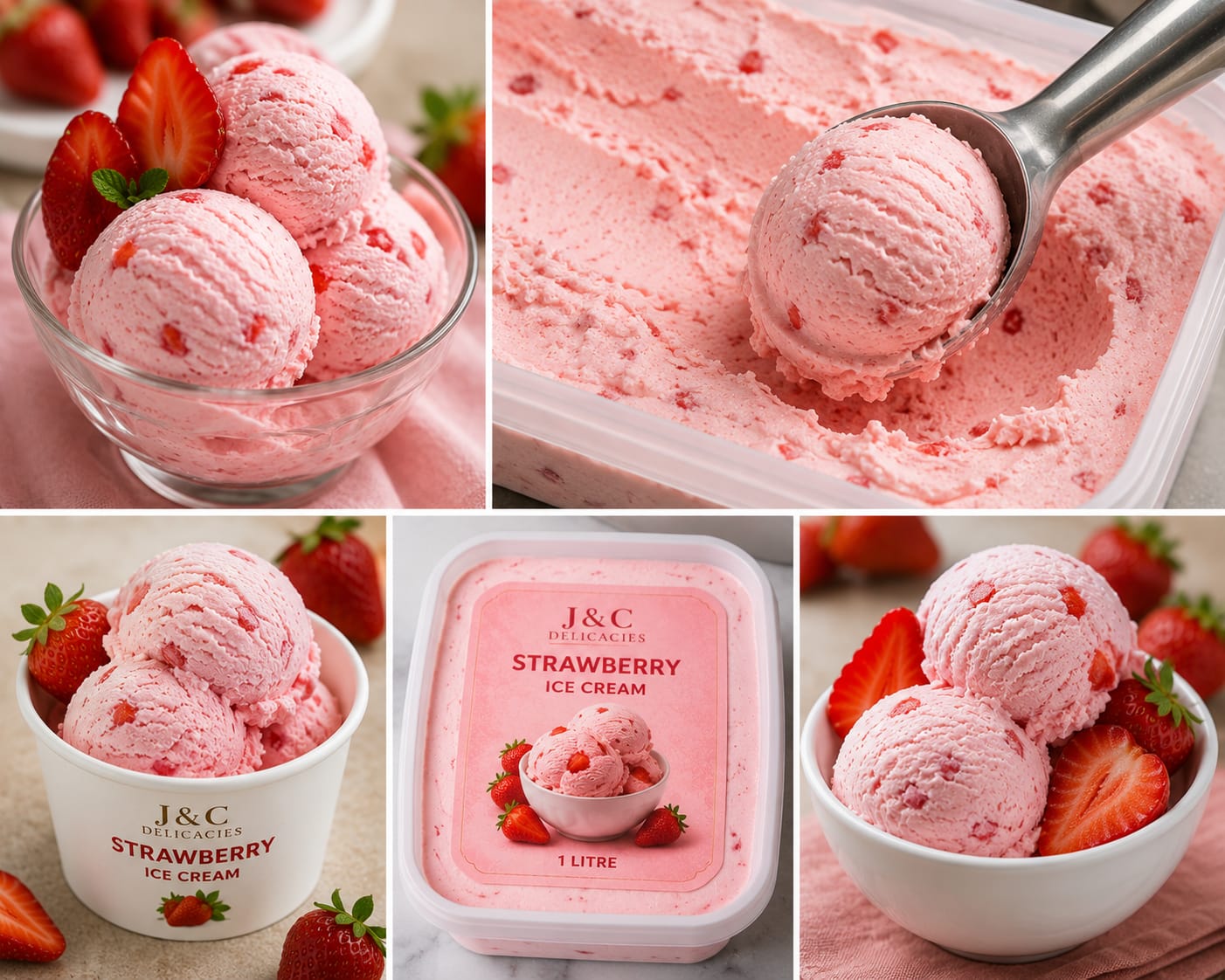Homemade Ice Cream (1 Litre) by J & C Delicacies, Virar